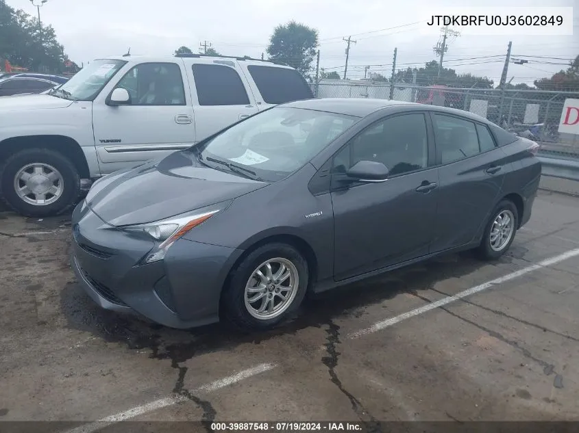 2018 Toyota Prius One VIN: JTDKBRFU0J3602849 Lot: 39887548