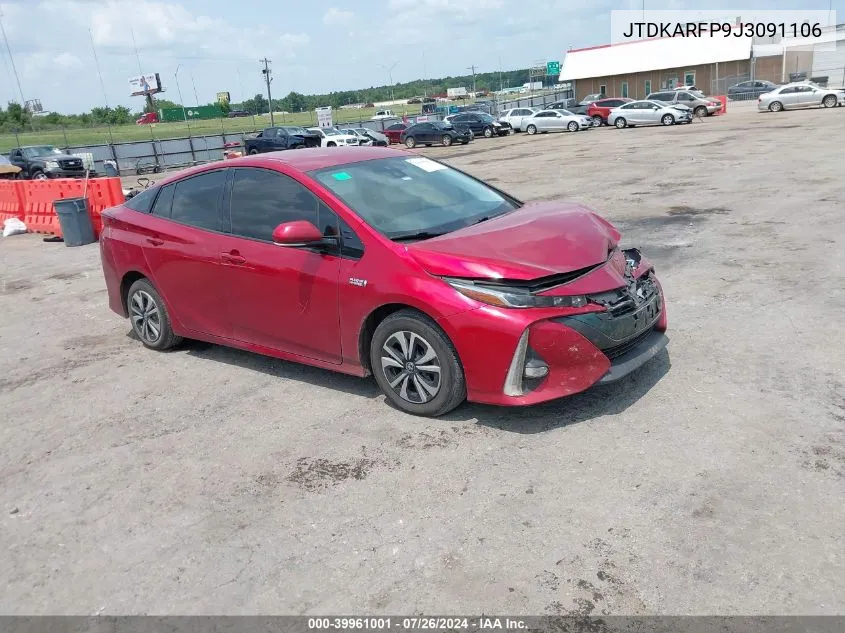 2018 Toyota Prius Prime Advanced VIN: JTDKARFP9J3091106 Lot: 39961001