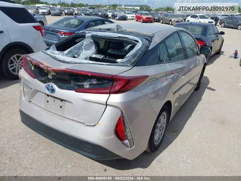 2018 Toyota Prius Prime Advanced/Plus/Premium VIN: JTDKARFP0J3092970 Lot: 40009150