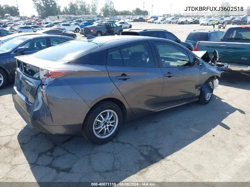 2018 Toyota Prius One VIN: JTDKBRFUXJ3602518 Lot: 40071110