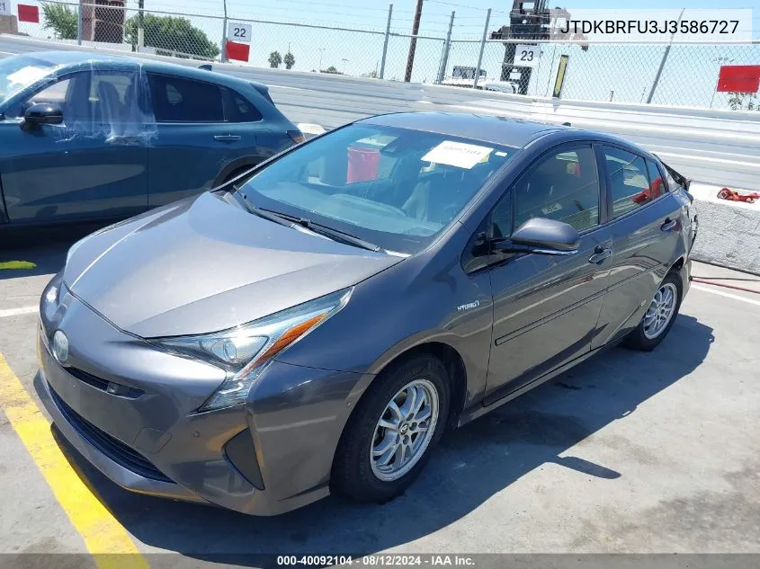 JTDKBRFU3J3586727 2018 Toyota Prius Two