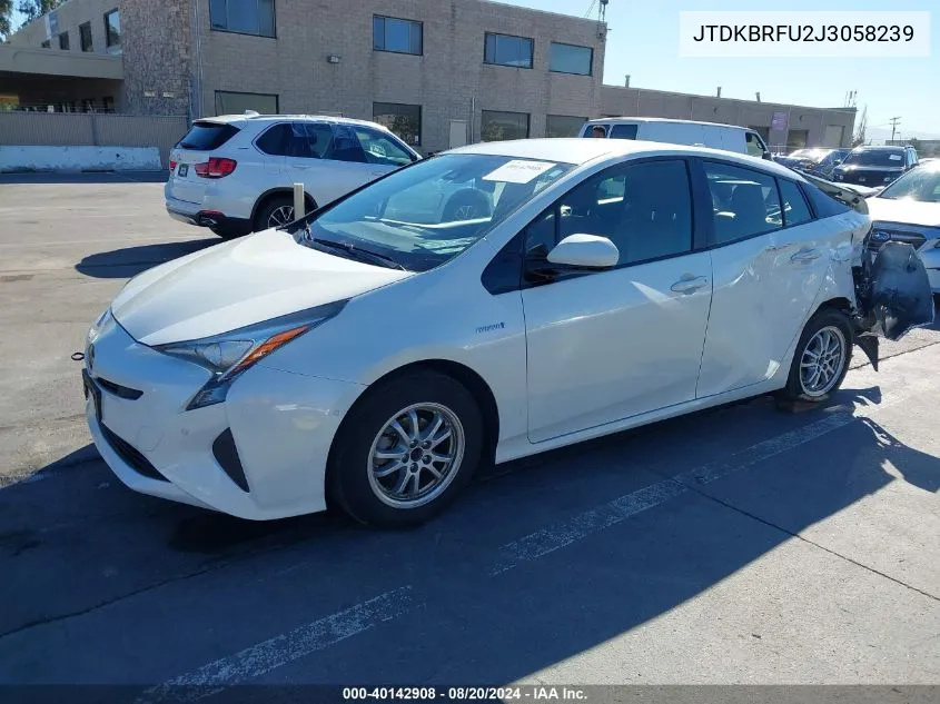 2018 Toyota Prius Two VIN: JTDKBRFU2J3058239 Lot: 40142908