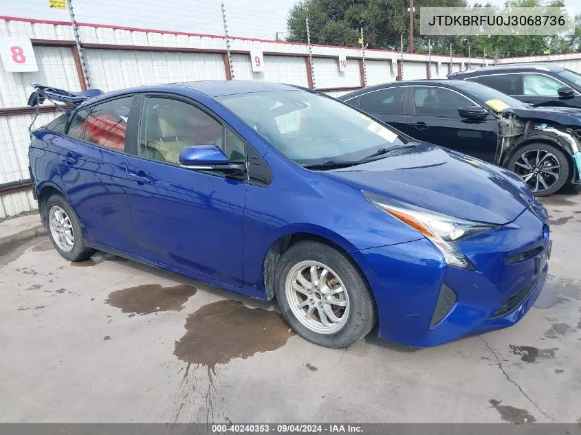 2018 Toyota Prius Two VIN: JTDKBRFU0J3068736 Lot: 40240353