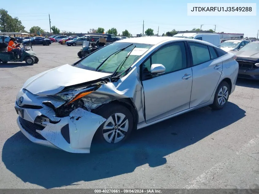 2018 Toyota Prius Two Eco VIN: JTDKARFU1J3549288 Lot: 40270661