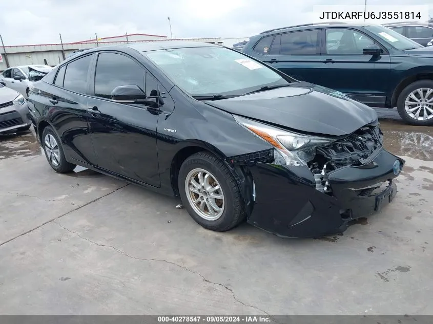 JTDKARFU6J3551814 2018 Toyota Prius Three