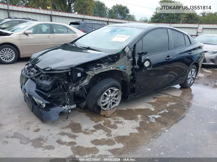 JTDKARFU6J3551814 2018 Toyota Prius Three