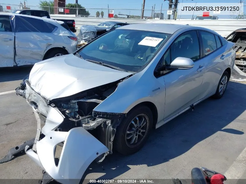 JTDKBRFU3J3591250 2018 Toyota Prius