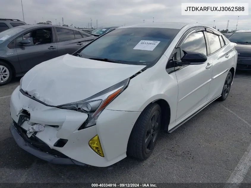 2018 Toyota Prius VIN: JTDKARFUXJ3062588 Lot: 40334816