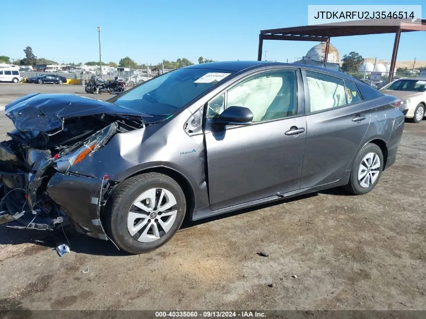 2018 Toyota Prius Three VIN: JTDKARFU2J3546514 Lot: 40335060