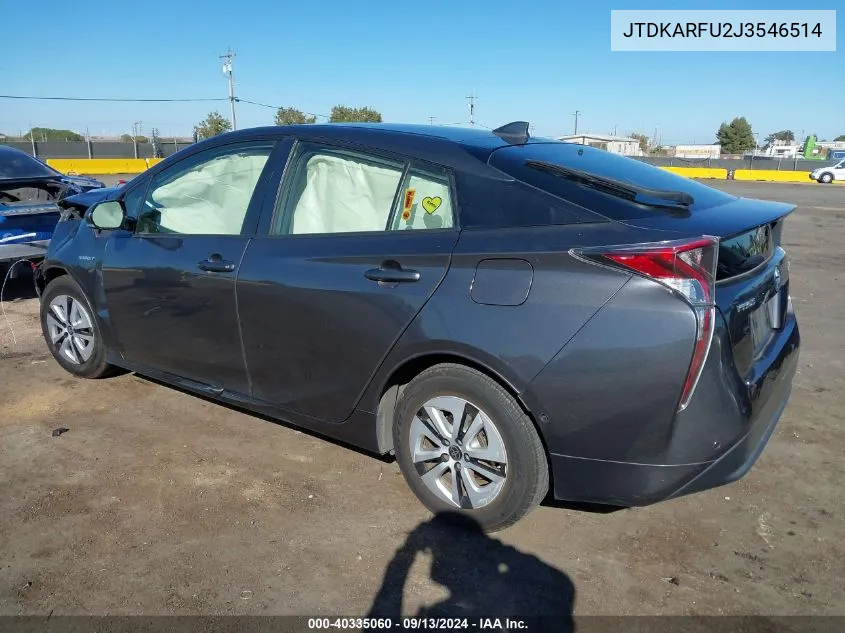 JTDKARFU2J3546514 2018 Toyota Prius Three