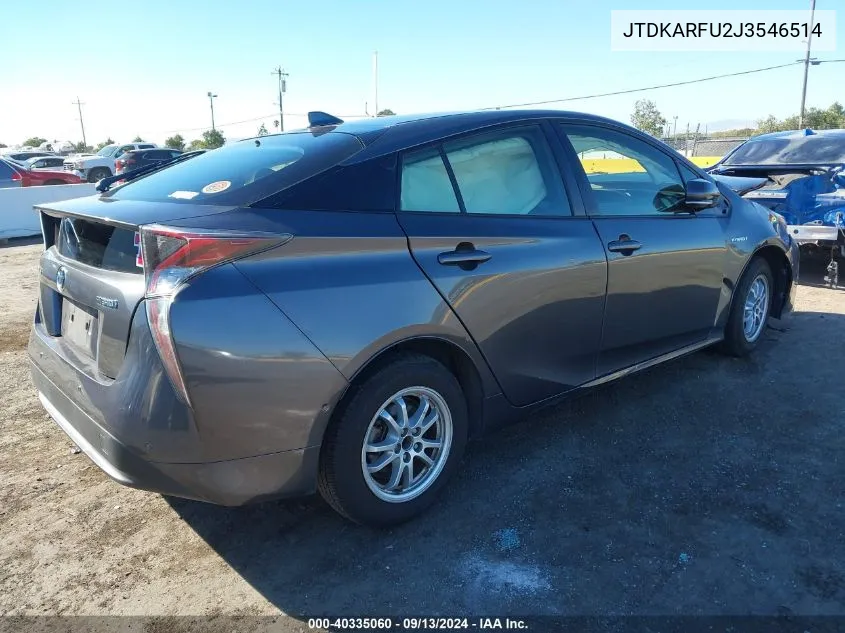 JTDKARFU2J3546514 2018 Toyota Prius Three