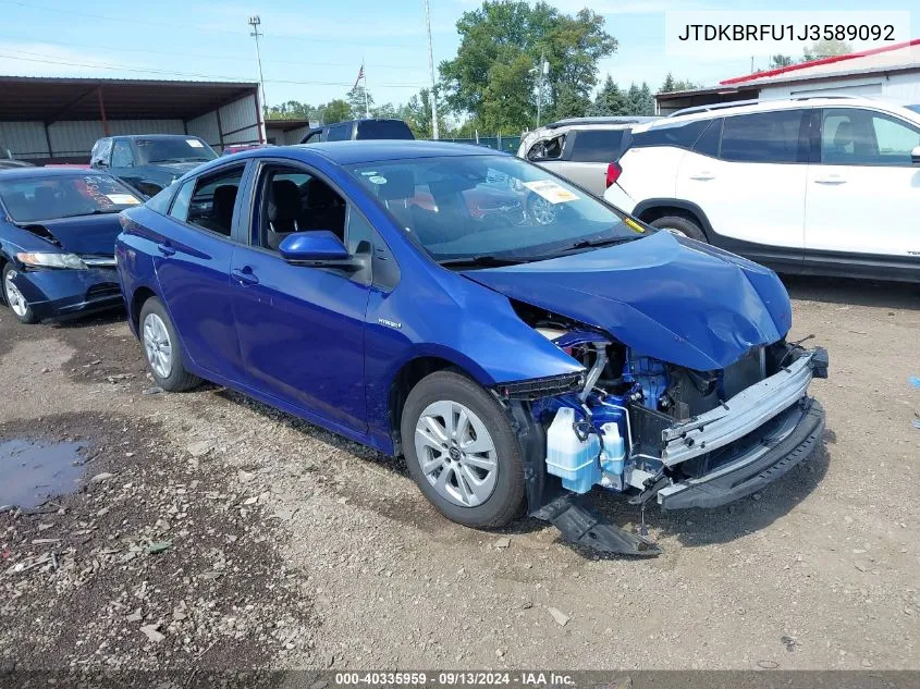 2018 Toyota Prius One VIN: JTDKBRFU1J3589092 Lot: 40335959