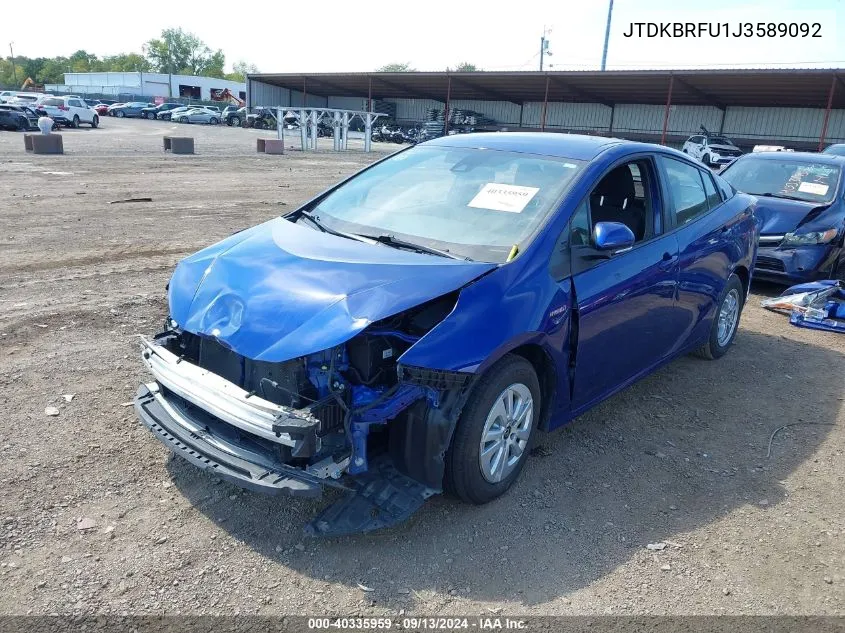 2018 Toyota Prius One VIN: JTDKBRFU1J3589092 Lot: 40335959