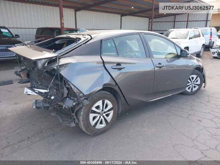 2018 Toyota Prius Three VIN: JTDKARFU5J3062577 Lot: 40355599