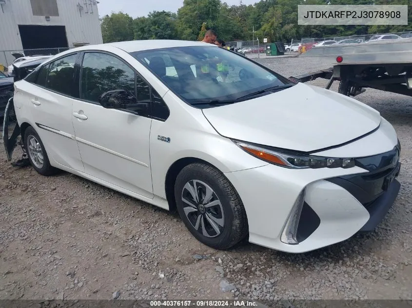 2018 Toyota Prius Prime Plus VIN: JTDKARFP2J3078908 Lot: 40376157