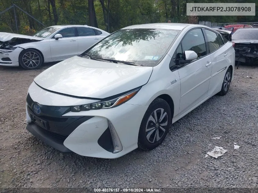 2018 Toyota Prius Prime Plus VIN: JTDKARFP2J3078908 Lot: 40376157