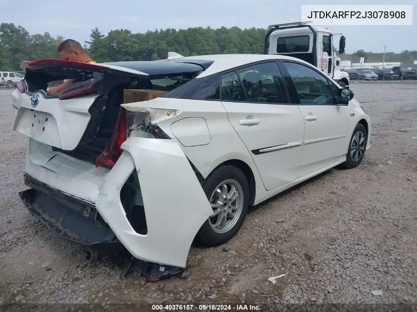 2018 Toyota Prius Prime Plus VIN: JTDKARFP2J3078908 Lot: 40376157