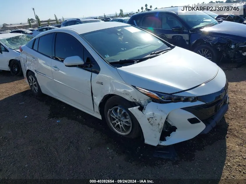 2018 Toyota Prius Prime Plus VIN: JTDKARFP2J3078746 Lot: 40392654