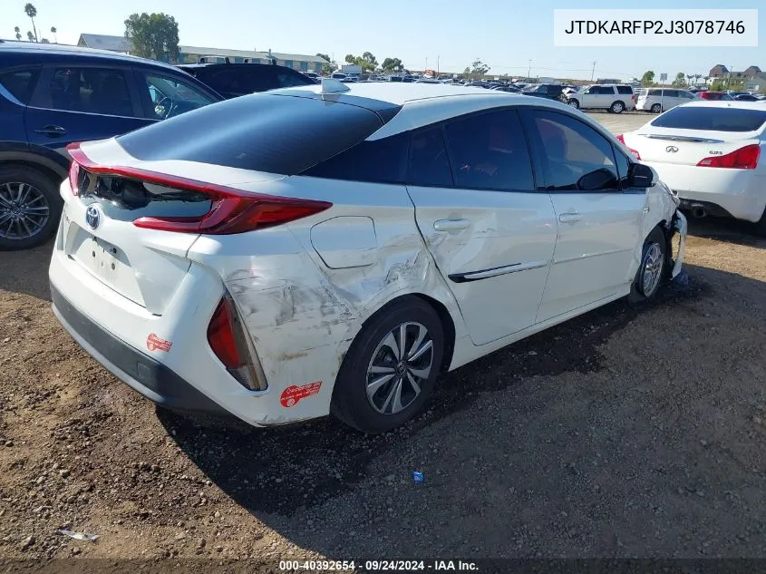 2018 Toyota Prius Prime Plus VIN: JTDKARFP2J3078746 Lot: 40392654