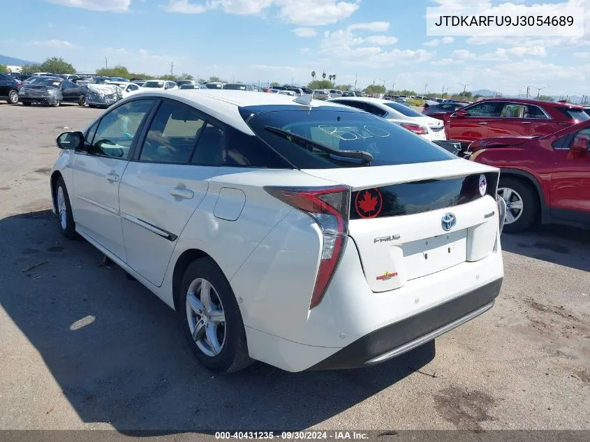 2018 Toyota Prius Three VIN: JTDKARFU9J3054689 Lot: 40431235