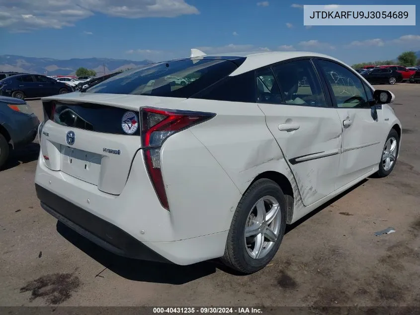 2018 Toyota Prius Three VIN: JTDKARFU9J3054689 Lot: 40431235