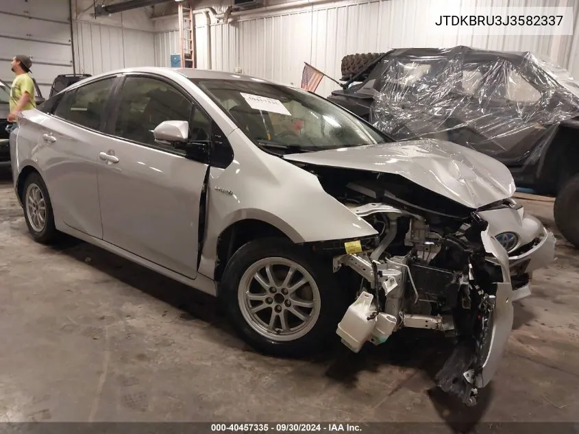 2018 Toyota Prius VIN: JTDKBRU3J3582337 Lot: 40457335