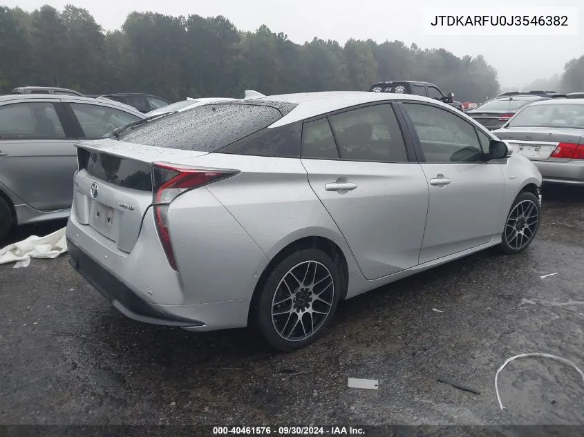 2018 Toyota Prius VIN: JTDKARFU0J3546382 Lot: 40461576