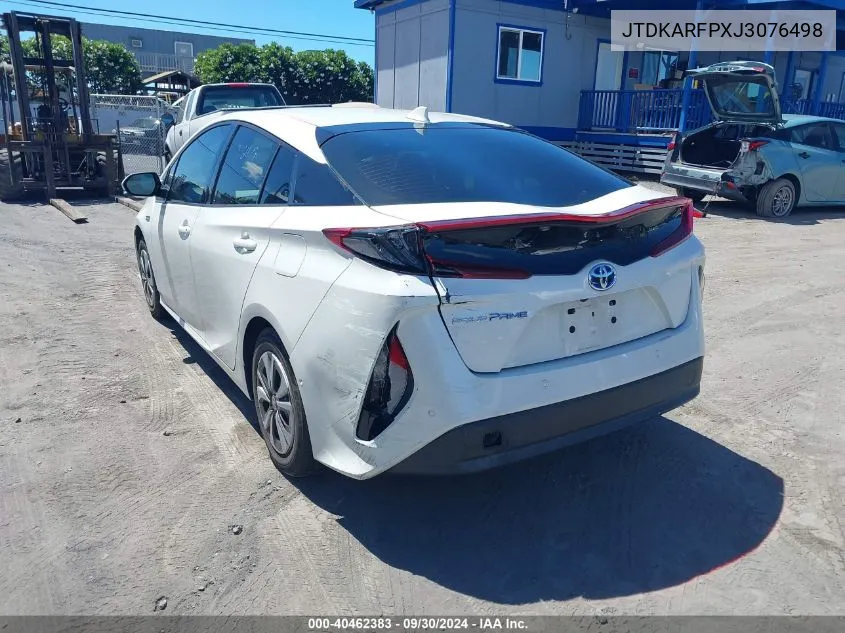 2018 Toyota Prius Prime VIN: JTDKARFPXJ3076498 Lot: 40462383