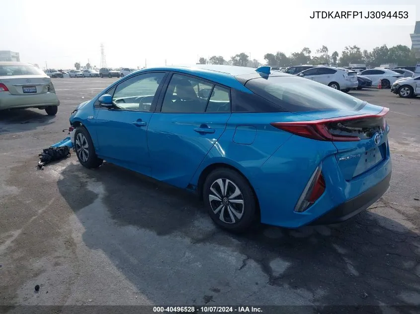 2018 Toyota Prius Prime Advanced VIN: JTDKARFP1J3094453 Lot: 40496528