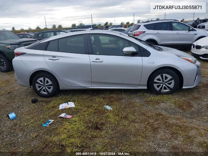 2018 Toyota Prius VIN: JTDKARFU3J3055871 Lot: 40511415