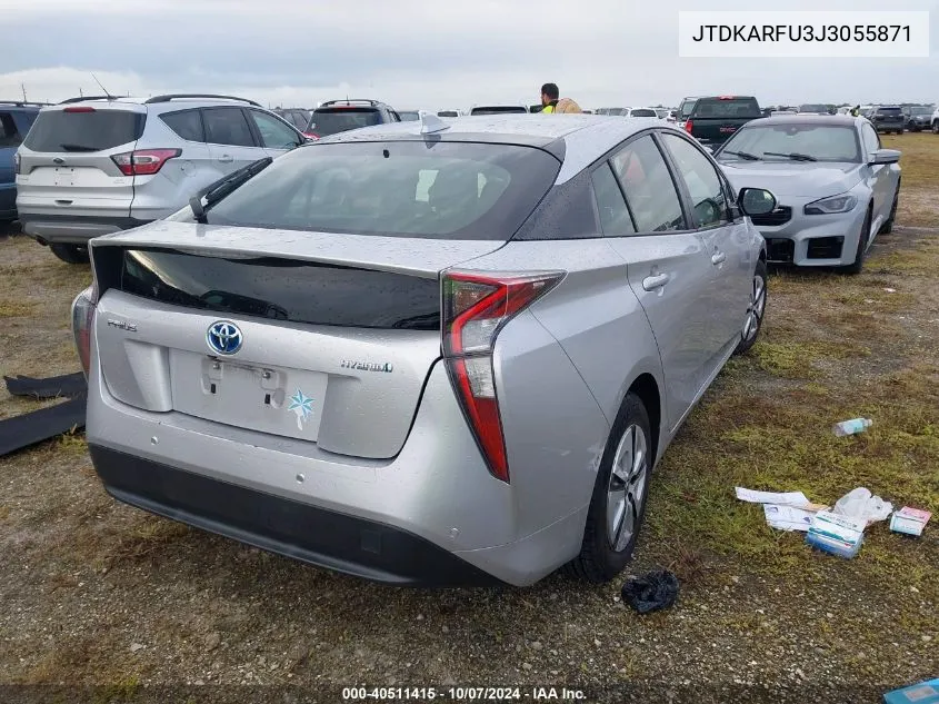 2018 Toyota Prius VIN: JTDKARFU3J3055871 Lot: 40511415