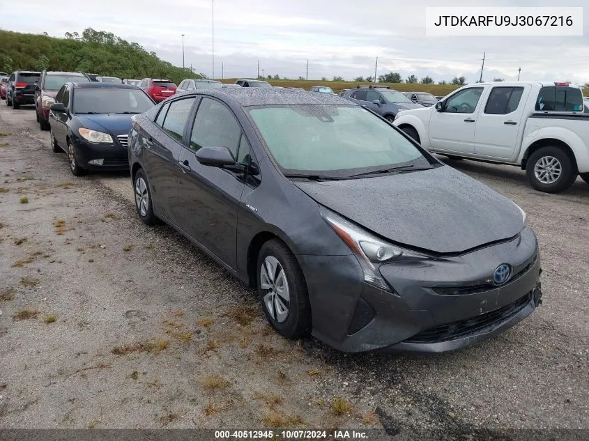 2018 Toyota Prius Three VIN: JTDKARFU9J3067216 Lot: 40512945