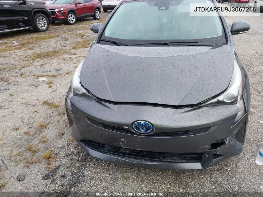 2018 Toyota Prius Three VIN: JTDKARFU9J3067216 Lot: 40512945