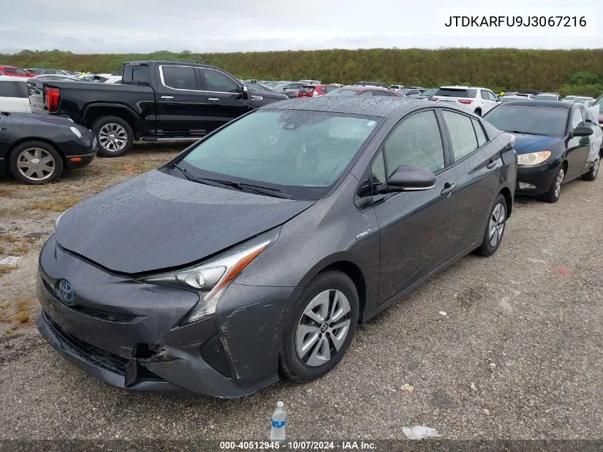 2018 Toyota Prius Three VIN: JTDKARFU9J3067216 Lot: 40512945