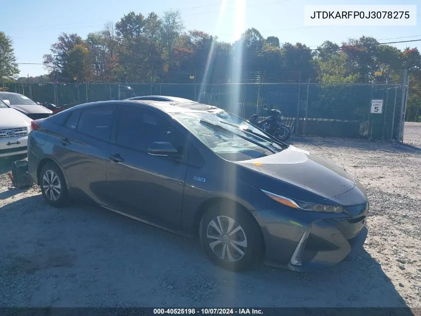 2018 Toyota Prius Prime Premium VIN: JTDKARFP0J3078275 Lot: 40525198