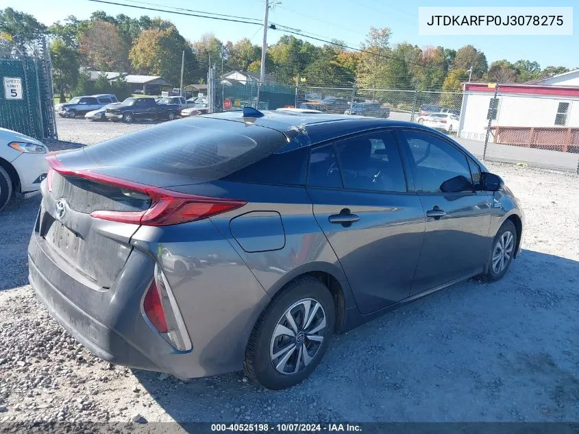 2018 Toyota Prius Prime Premium VIN: JTDKARFP0J3078275 Lot: 40525198