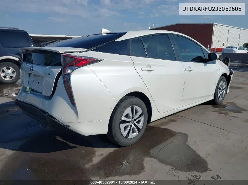 2018 Toyota Prius Four VIN: JTDKARFU2J3059605 Lot: 40552901