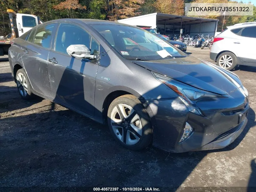 2018 Toyota Prius Three Touring VIN: JTDKARFU7J3551322 Lot: 40572397