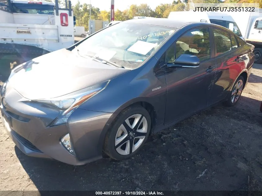 2018 Toyota Prius Three Touring VIN: JTDKARFU7J3551322 Lot: 40572397