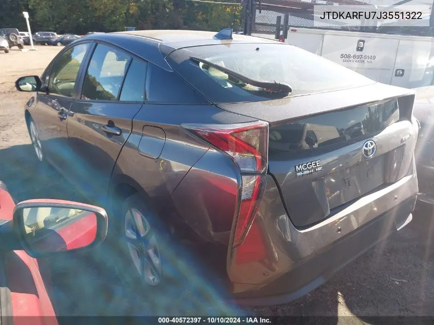 2018 Toyota Prius Three Touring VIN: JTDKARFU7J3551322 Lot: 40572397