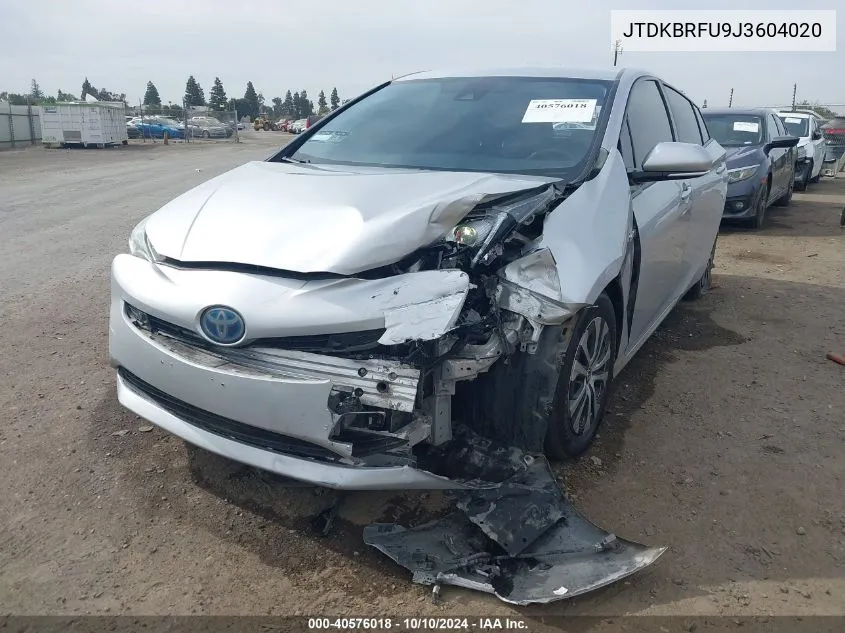 2018 Toyota Prius Two VIN: JTDKBRFU9J3604020 Lot: 40576018