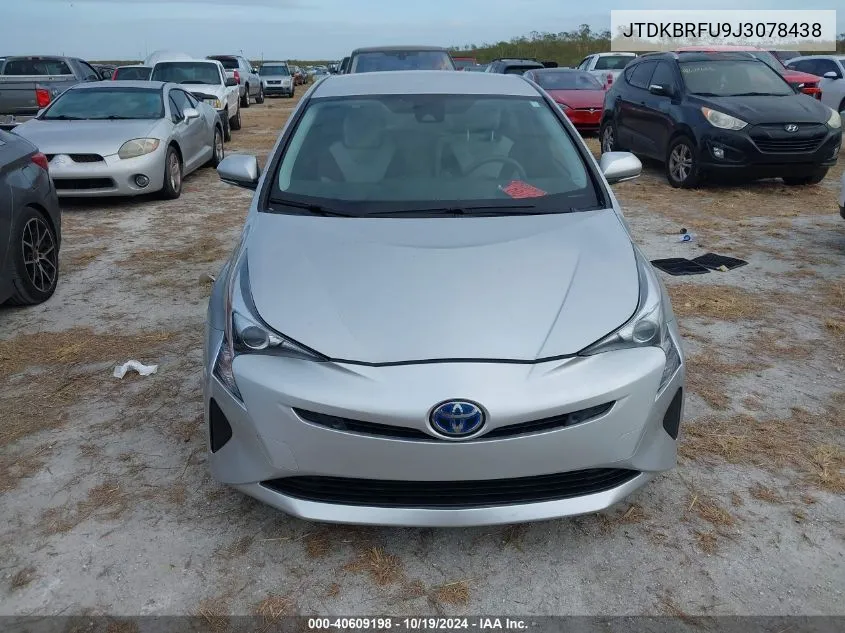 2018 Toyota Prius VIN: JTDKBRFU9J3078438 Lot: 40609198