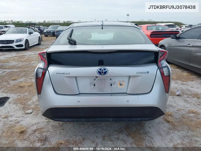 2018 Toyota Prius VIN: JTDKBRFU9J3078438 Lot: 40609198