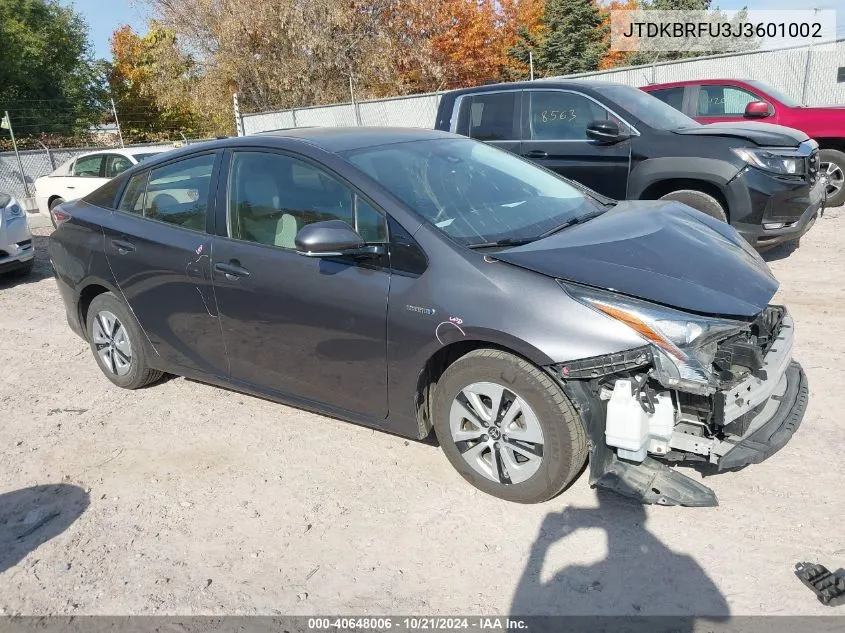 2018 Toyota Prius VIN: JTDKBRFU3J3601002 Lot: 40648006