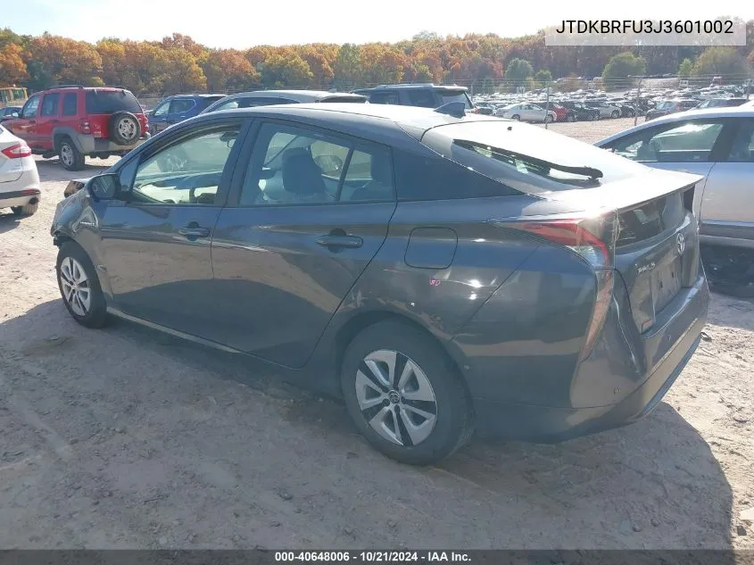 2018 Toyota Prius VIN: JTDKBRFU3J3601002 Lot: 40648006