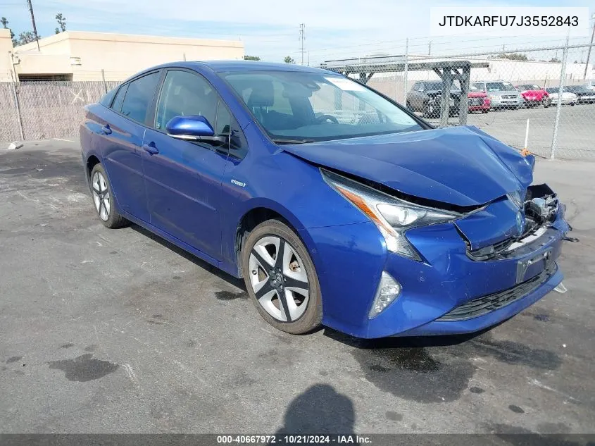 2018 Toyota Prius Three Touring VIN: JTDKARFU7J3552843 Lot: 40667972