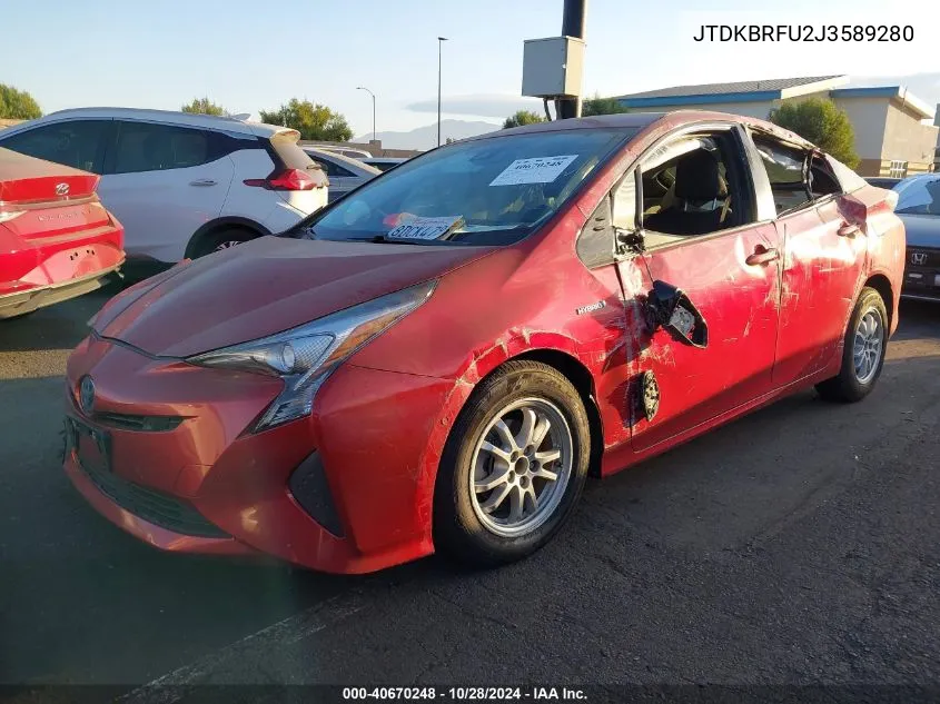 2018 Toyota Prius VIN: JTDKBRFU2J3589280 Lot: 40670248