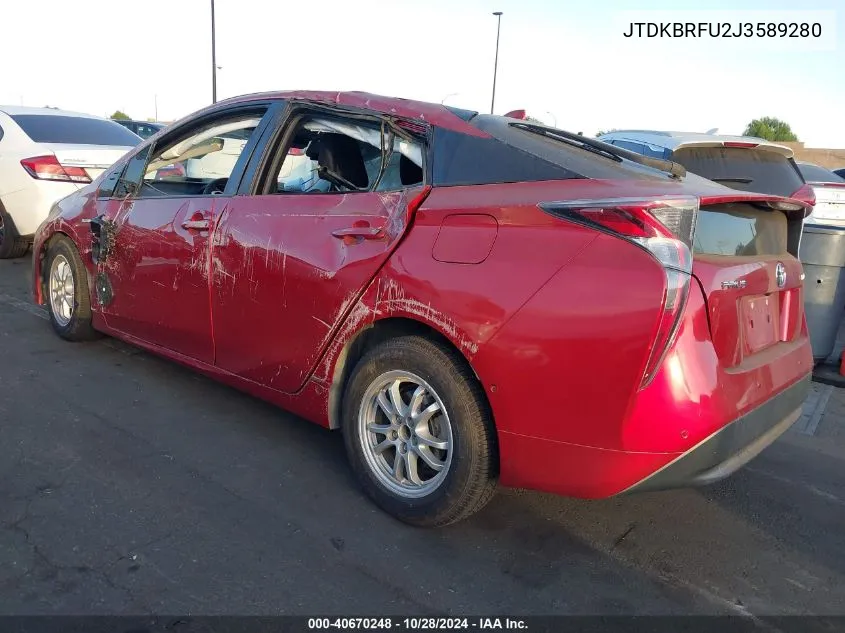 2018 Toyota Prius VIN: JTDKBRFU2J3589280 Lot: 40670248