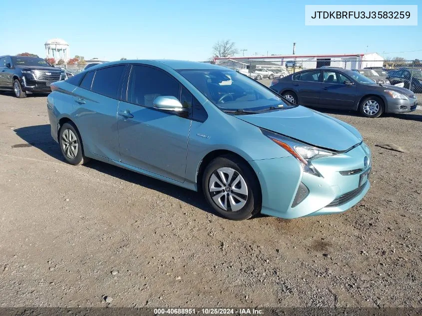 2018 Toyota Prius Two VIN: JTDKBRFU3J3583259 Lot: 40688951