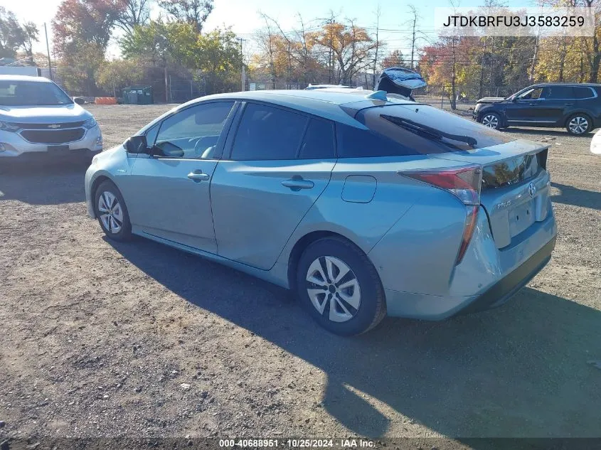 2018 Toyota Prius Two VIN: JTDKBRFU3J3583259 Lot: 40688951